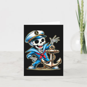Cartão Halloween Skeleton Anchor Sailor