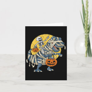 Cartão Halloween Skeleton Andando Mummy Dinossaur T Rex P