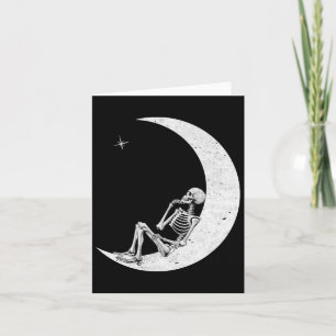 Cartão Halloween Skeleton Crescent Moon Skeleton Dreamer