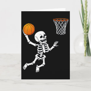 Cartão Halloween Skeleton Dunking A Sketll Boys Garotas