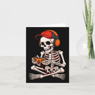 Cartão Halloween Skeleton Gamer Jogos Engraçados