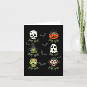 Cartão Halloween Skeleton Gaming Bruxa Vampiro Zombie Boy