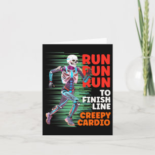 Cartão Halloween Skeleton Runner Creepy Cardio Jogger Spo
