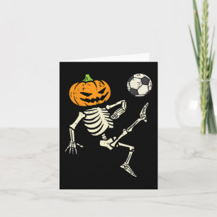 Cartão Halloween Skeleton Soccer Figurino de Futebol