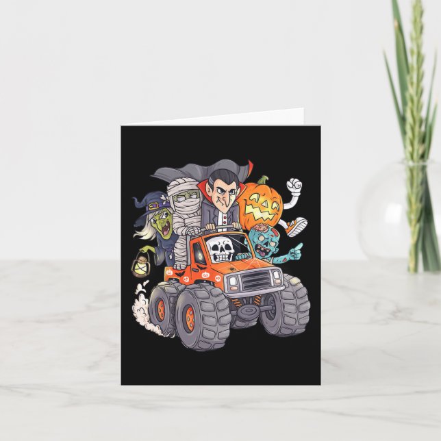 Cartão Halloween Skeleton Zombie Monster Vampire Bo (Frente)