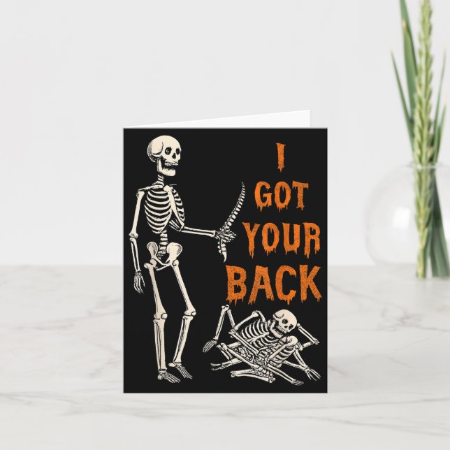 Cartão Halloween Skeletons Ive Got Your Back Costume Men  (Frente)
