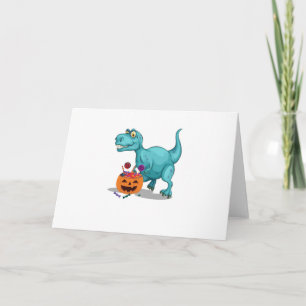 Cartão Halloween Sneak Dinosaur Funny  Halloween Candy