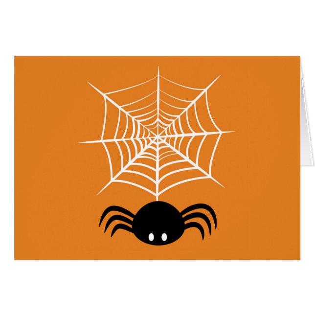 Cartão Halloween Spider Web (Frente horizontal)