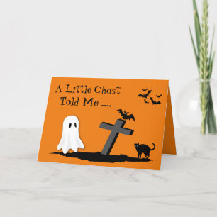 Cartão Halloween Spooky Ghost Hunted House Bat Cat Witch