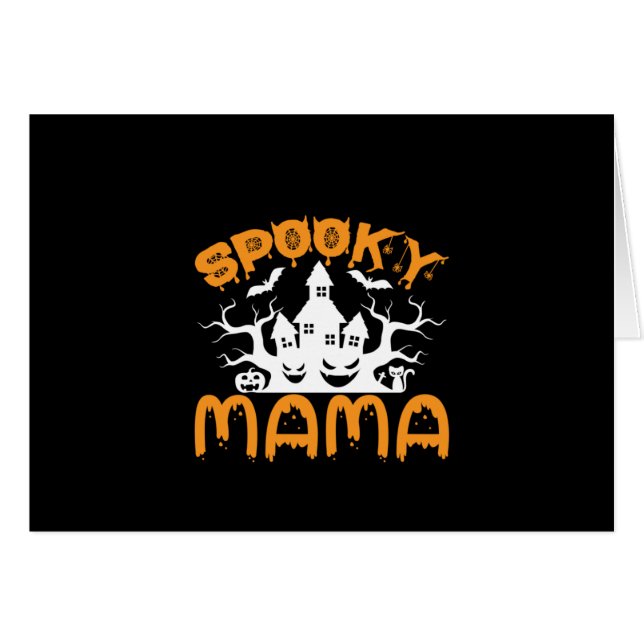 Cartão Halloween Spooky Mama Birthday (Frente Horizontal)