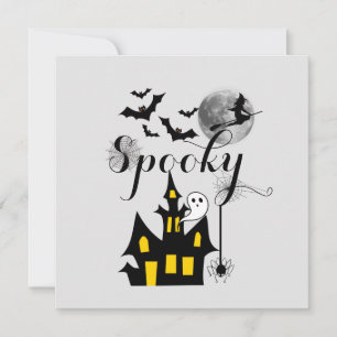 Cartão Halloween Spooky Spider morcego bruxa assombrada