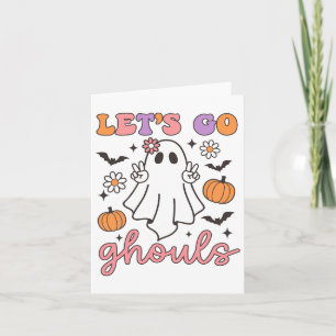 Cartão Halloween Vamos Ir Ghouls Fantasma Retro Costume W
