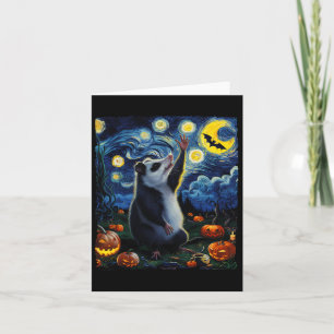 Cartão Halloween Van Gogh' Starry Night Ogambm Pumpkins