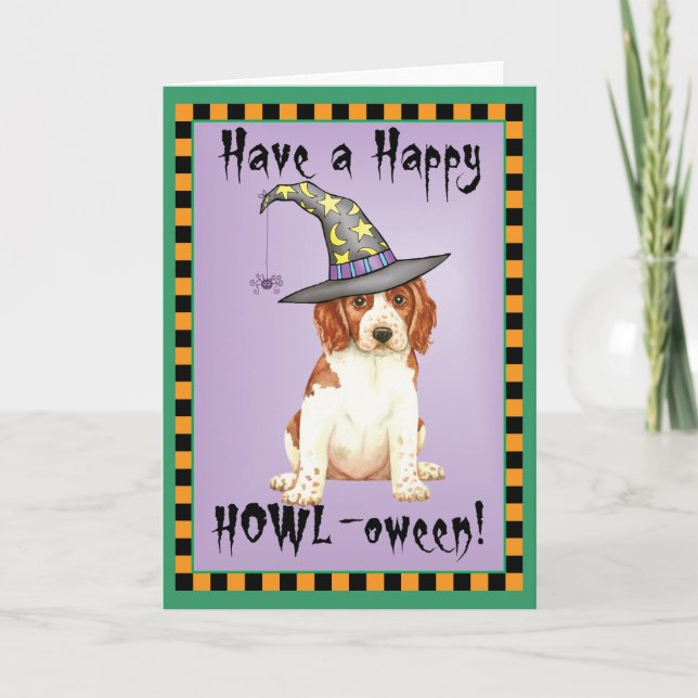 Cartão Halloween Welsh Springer Spaniel (Frente)