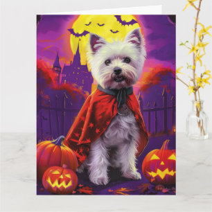 Cartão Halloween West Highland White Terrier Scary