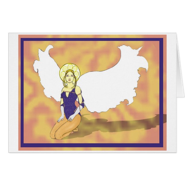 Cartão halo do anjo com nome (Frente Horizontal)