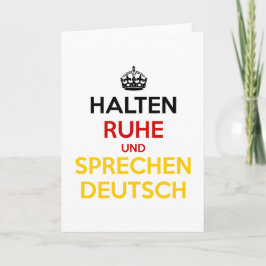 Cartão Halten Ruhe und Sprechen Deutsch