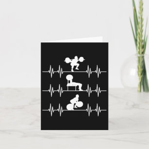 Cartão Halterofilismo com batimento cardíaco com decalque