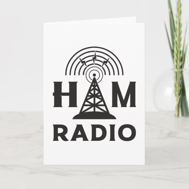 Cartão HAM Radio Amateur Operador Antenna Code Gift Idea (Frente)