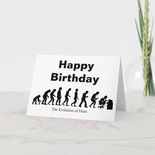 Cartão Ham Radio Evolution Birthday Card Personalize-O! (Frente)