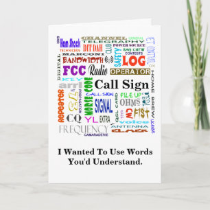 Cartão Ham Radio Word Collage Card Personalize-O!