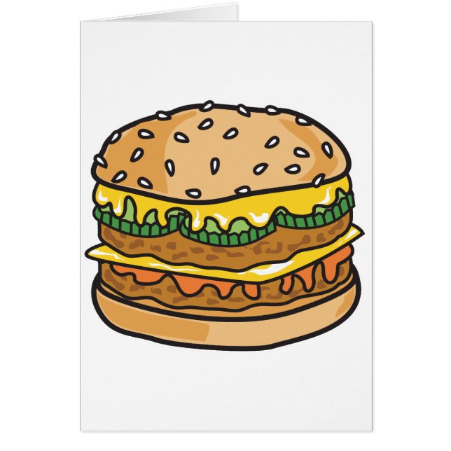 Cartão hamburger de queijo retrô (Frente)