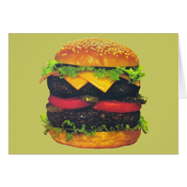 Cartão Hambúrguer duplo de Deluxe com Queijo (Frente horizontal)