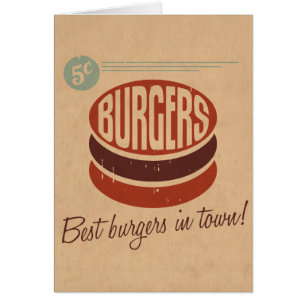Cartão Hamburguer retro