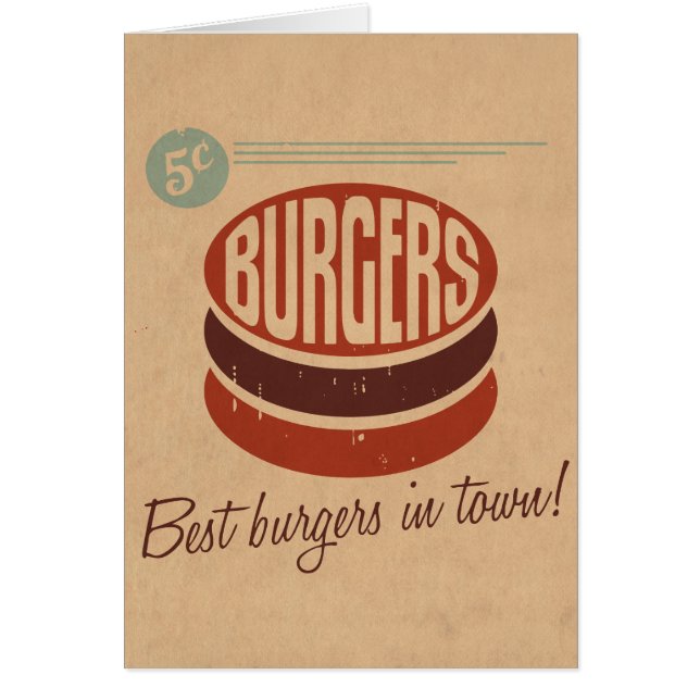 Cartão Hamburguer retro (Frente)