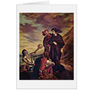 Cartão Hamlet e Horatio por Eugene Delacroix