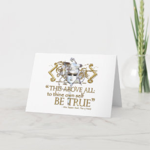 Cartão Hamlet "own self be true" Quote (Gold Version)
