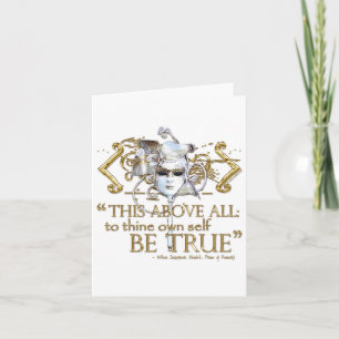 Cartão Hamlet "own self be true" Quote (Gold Version)