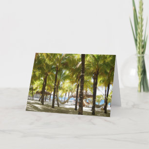 Cartão Hammock and Palm Trees by the Ocean Greeting Card