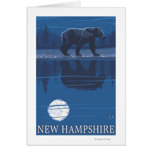 Cartão HampshireBear novo no luar