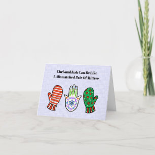 Cartão Hamsa e Mittens Chrismukkah Card