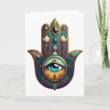 Hamsa Violeta Dourado Turquesa com Terceiro Olho T
