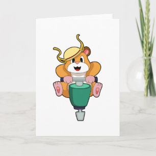 Cartão Hamster com Martelo Pneumático