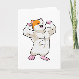 Cartão Hamster como Fisiculturista com grandes Músculos