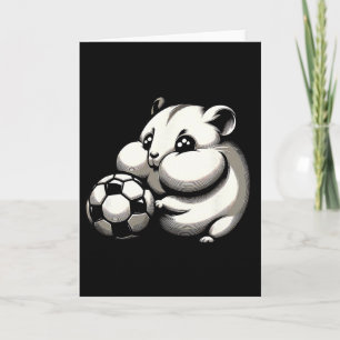 Cartão Hamster Gordinho Com Futebol Ll Cartoon Kawaii