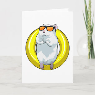 Cartão Hamster nadando com boia