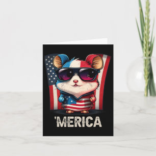 Cartão Hamster Patriótico do Dia 4 de Julho Merica 