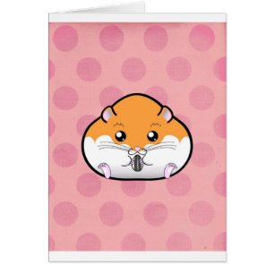 Cartão Hamster sírio branco alaranjado gordo