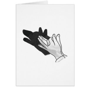 Cartão Hand Silhouette Wolf