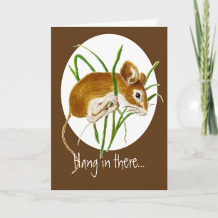 Cartão Hang in There Encouragement Card Cute Mouse