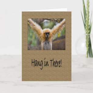 Cartão Hang in There Gibbon Monkey with Arms Spread