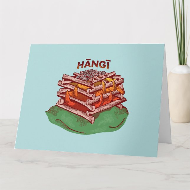 Cartão Hangi Maori Comida Kai (Frente)