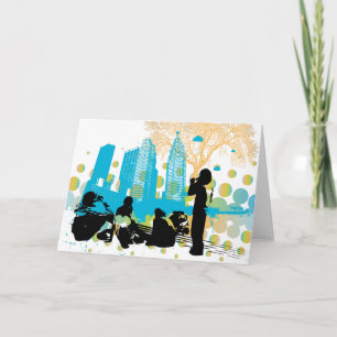 Cartão hanging out with the gang greeting card