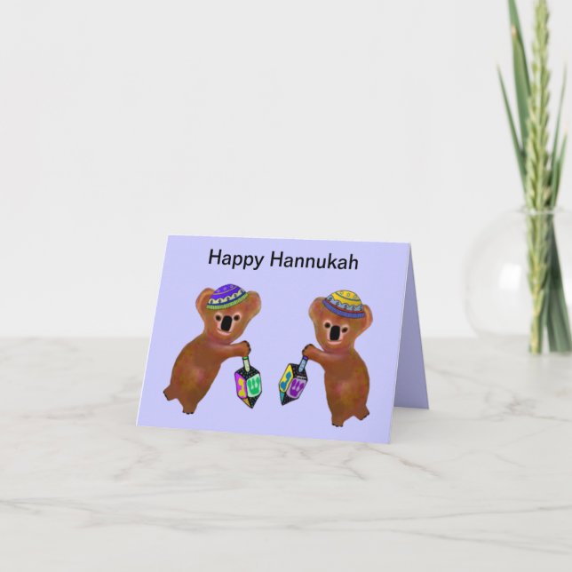 Cartão Hannukah Driedel Koala (Frente)