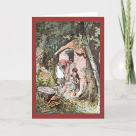 Cartão Hansel e Gretel com a bruxa má