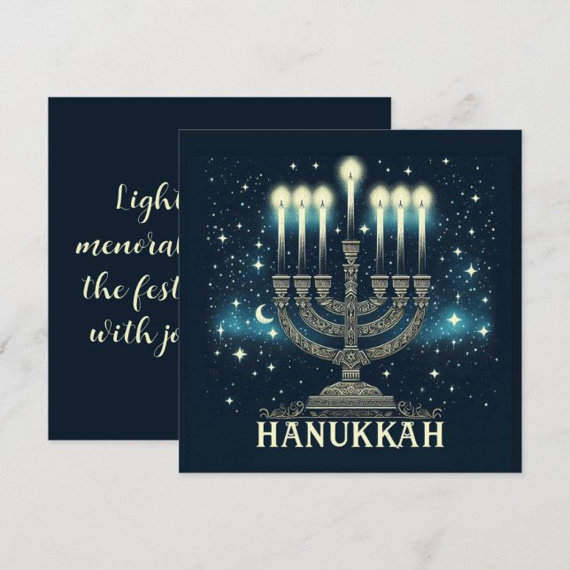 Cartão Hanukkah (Frente/Verso)